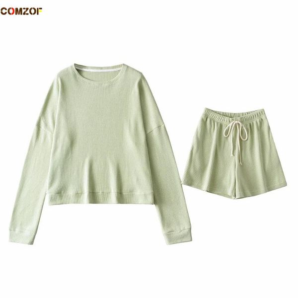 

women's tracksuits loose hoodie+high waist shorts women harajuku two piece set solid tracksuit clothing 2021 spring summer suits ensemb, Gray