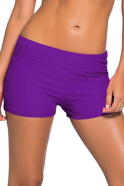 

women's swimwear plusland summer women solid color wide waistband swimsuit bottom shorts separate single piece bathing suits, White;black