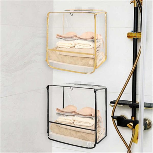 

storage boxes & bins transparent waterproof bag kitchen bathroom shower clothes underwear phone wall hanging organizer baskets