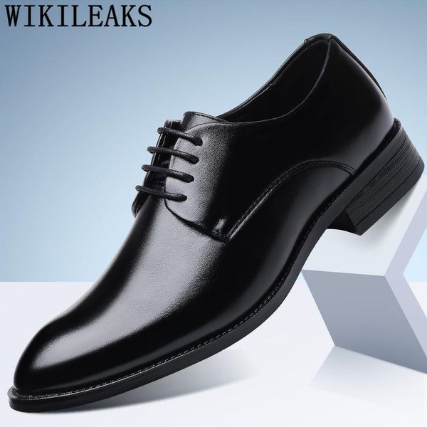 

dress shoes coiffeur men italian luxury leather fashion brown oxford for formal plus size 47 48, Black
