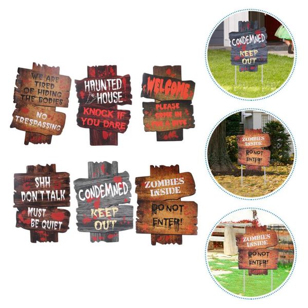 

greeting cards 6pcs yard signs ghost festival garden decor haunted house