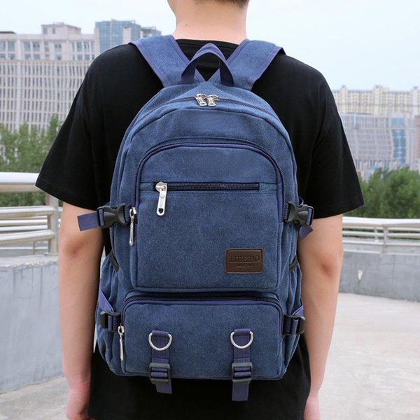 

backpack men's 2021 college student schoolbag casual lapback pack male outdoor hiking travel backbag army green