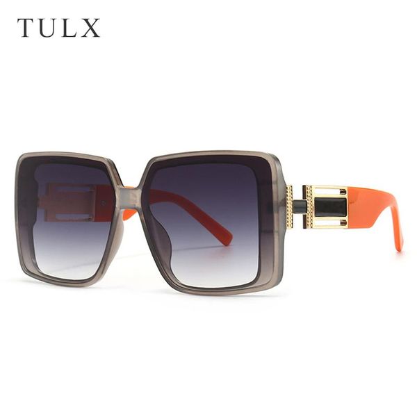 

sunglasses vintage gradient oversized square women 2021 fashion large frame sun glasses for men zonnebril dames, White;black