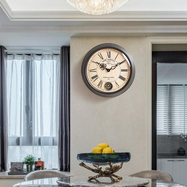 

wall clocks retro clock living room light luxury decorative bench modern minimalist fashion creative