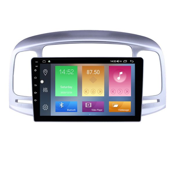 Android 10 Player 9 Zoll Auto-DVD-Audiosystem für Hyundai Accent 2006–2011 mit GPS-Musik AUX WIFI-Unterstützung DAB+ OBD2 DVR Carplay