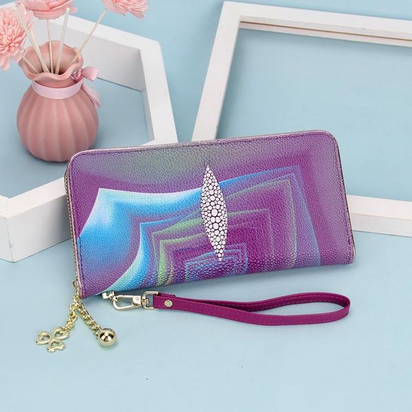 

wallets 2021 fashion retro handbag genuine leather wallet zipper long ethnic women purse vintage lady ybl05, Red;black