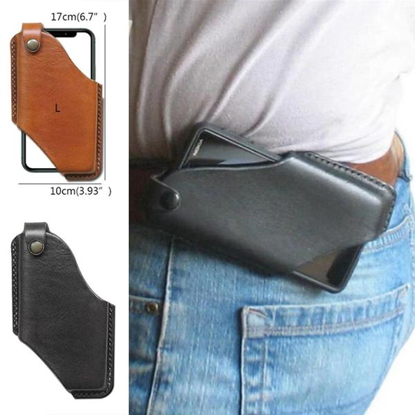 Outdoor-Taschen Männer Camping Ourdoor Handy Schleife Holster Fall Gürtel Taille Tasche Requisiten Leder Geldbörse Telefon Brieftasche für Aktivitäten