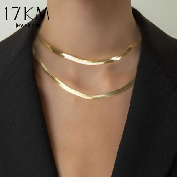 

chokers 17km gold multi layered snake chain link necklace for women bohemian lock coin choker pendant necklaces party jewelry, Golden;silver