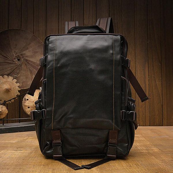

backpack handmade cowhide travel men's leather business casual oil wax computer bag trend personality school