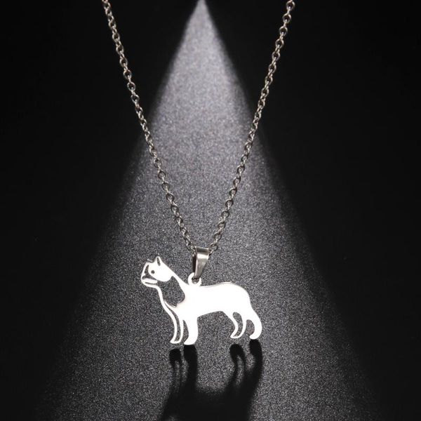 

chains lemegeton cute proud spotted dog cat necklace for women stainless steel charms chain animal choker necklaces fashion jewelry, Silver