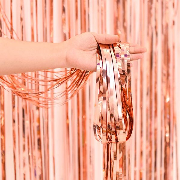 

party decoration rain silk curtain wedding birthday colorful door ccurtain props stage bbanner ribbon decor