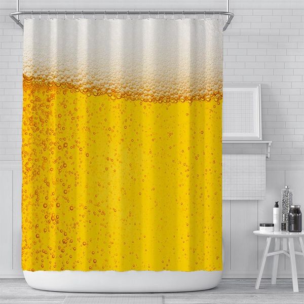 

shower curtains home polyester curtain waterproof beer bubble bath partition shading fabric creative simulation boyfriend gift