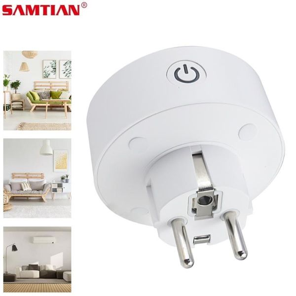 

smart power plugs samtian plug wifi socket eu monitor timing function smartlife app control works with alexa google assistant