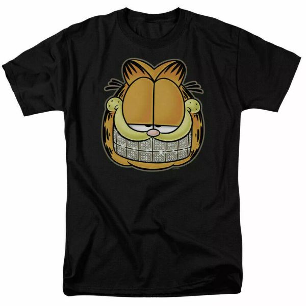 

garfield nice grill t shirt licensed comic book tee black, White;black