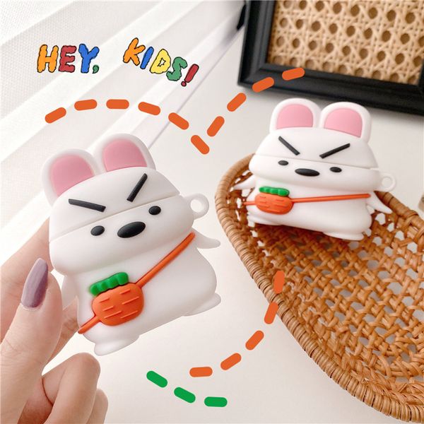 

for airpods pro cases 3d cartoon cute struggling rabbit soft silicone earphone case for apple air pods 1 2 3 wireless headphone cover bags