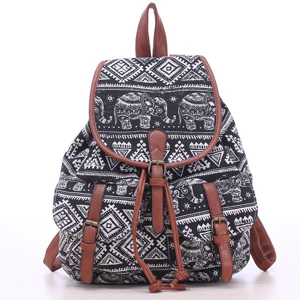 

summer and autumn style women's leisure backpack canvas schoolbag