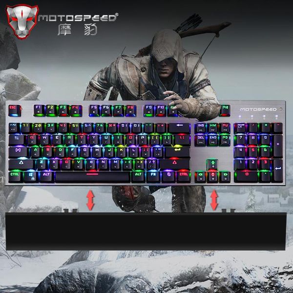

motospeed wrist support gaming mechanical keyboard 104 keys usb wired rgb backlit ergonomics keyboards for computer lapgamer