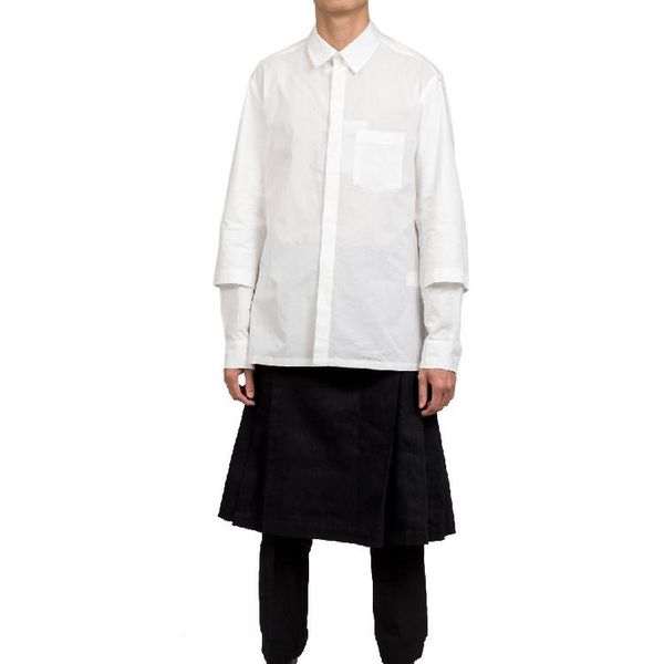 

design double-sleeve men's shirt singer's costume casual shirts, White;black