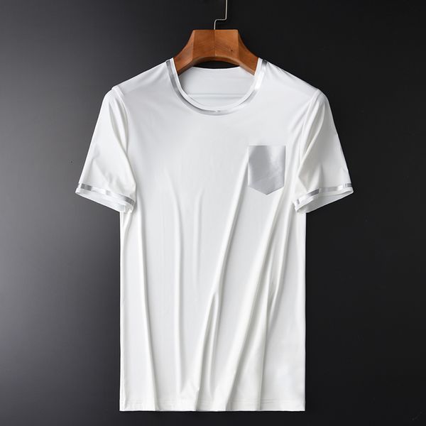 

tee shirt shirt summer mens luxury jelly printed short sleeve men t-shirts plus size 4xl slim fit soft silky casual man t-shirt, White;black