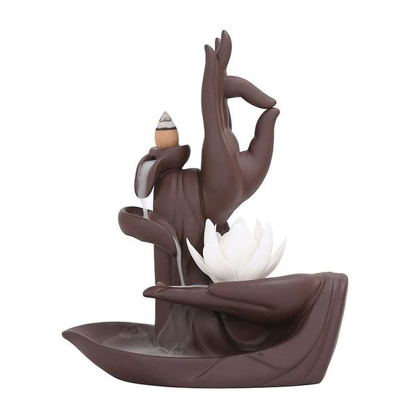 

fragrance lamps [vip]ceramic crafts backflow incense burner lotus flower buddha's hand zen furnishings decoration
