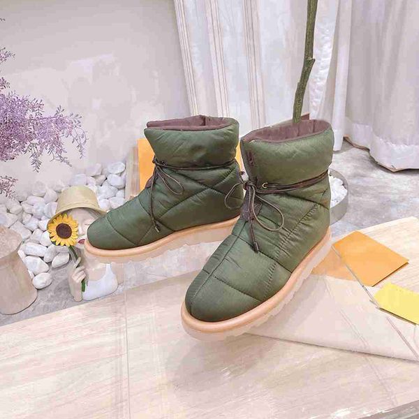 

winter women snow boots warm light comfortable lace up non-slip female short booties lady space shoes with box, Black