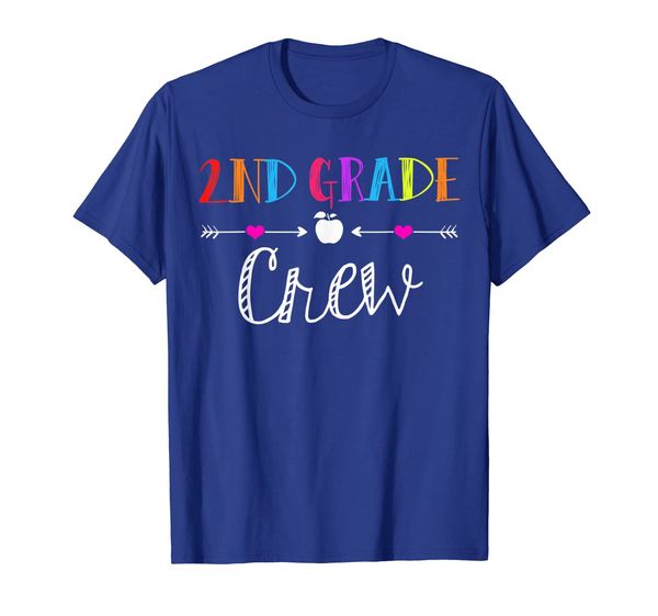 

2nd grade crew tshirt funny first day of school teacher gift, White;black