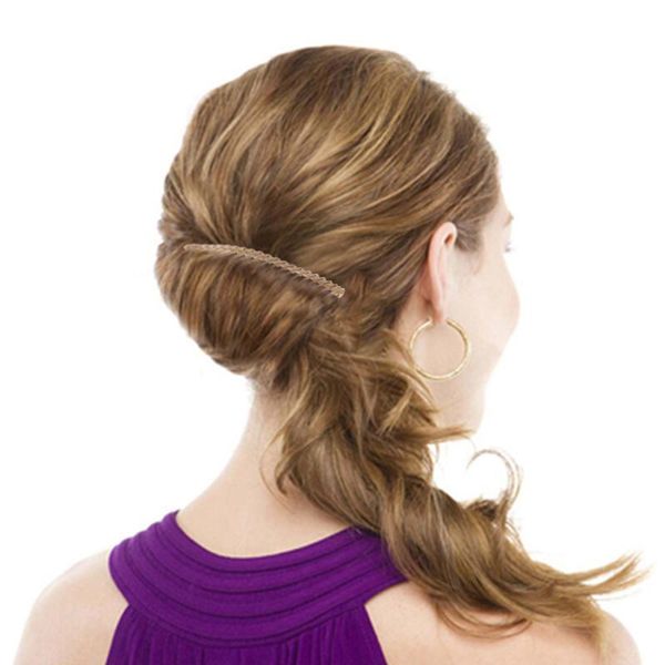 

5pcs metal hair clip combs twist veil inserted for girls lady golden brushes, Silver