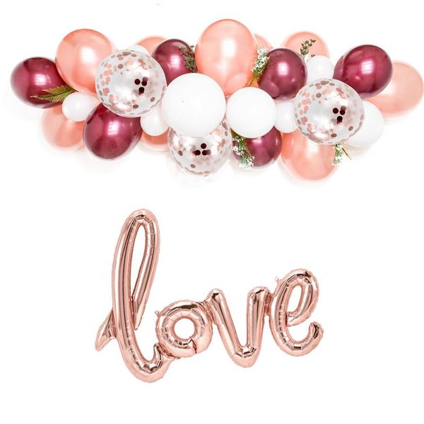 

party decoration 55pcs wedding anniversaire rose gold balloons birthday balloon blue 18 arch