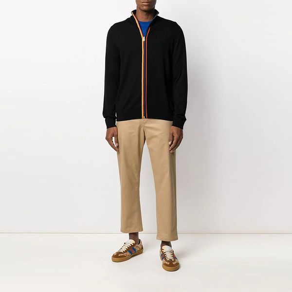 

color striped zipper printing pattern mens long-sleeved shirt comfortable fit fashion retro style travel office entertainment, White;black