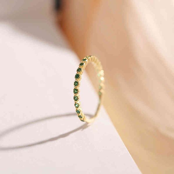

band trendy fine 14k real gold emerald opening rings for women adjustable design jewelry anniversary weddings party, Silver