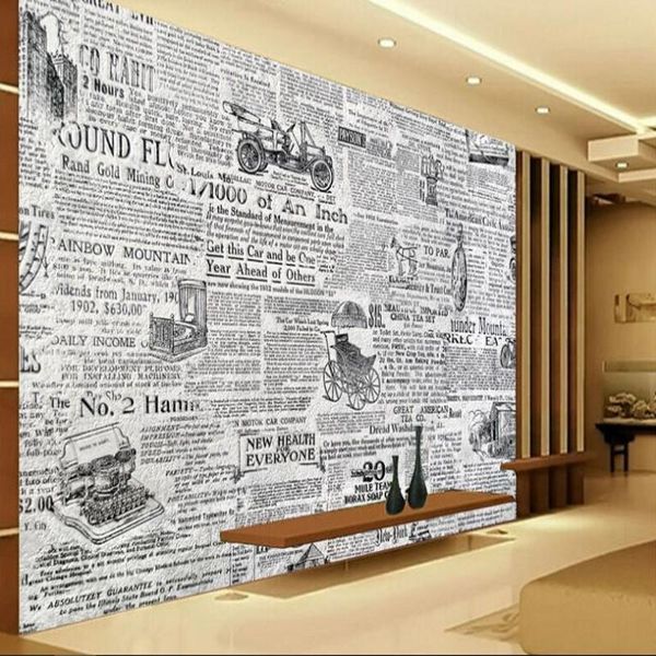 

wallpapers wellyu custom large - scale murals retro black and white spaper tv background wall decoration painting wallpaper