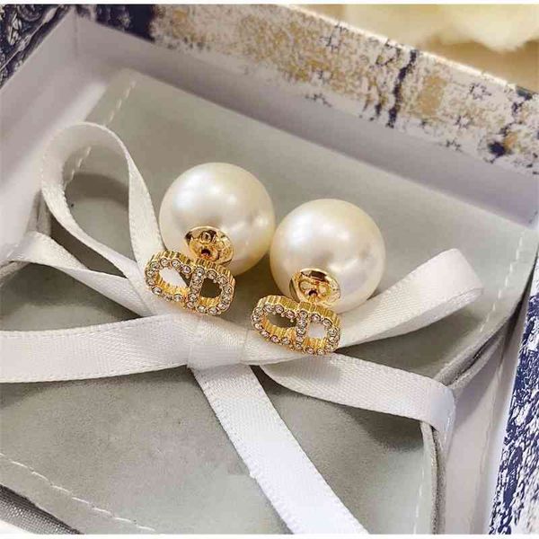 

70% off outlet online pure silver needle letter earrings for women, Golden