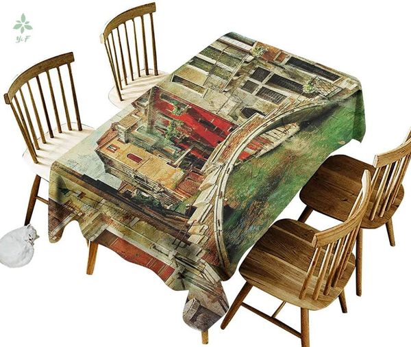 

table cloth venice rectangular outdoor tablecloth vintage artwork painting style historic landscape artistic print suitable for kitchen