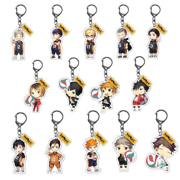 

keychains high school volleyball haikyuu acrylic pendant keyring keychain, Silver