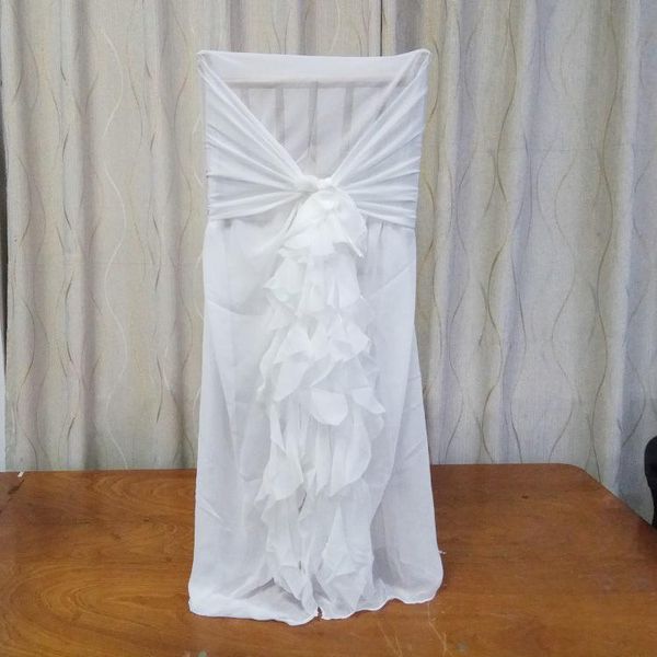 

100pcs stain bow chair sashes wedding organza spandex cover for party banquet outdoor decoration