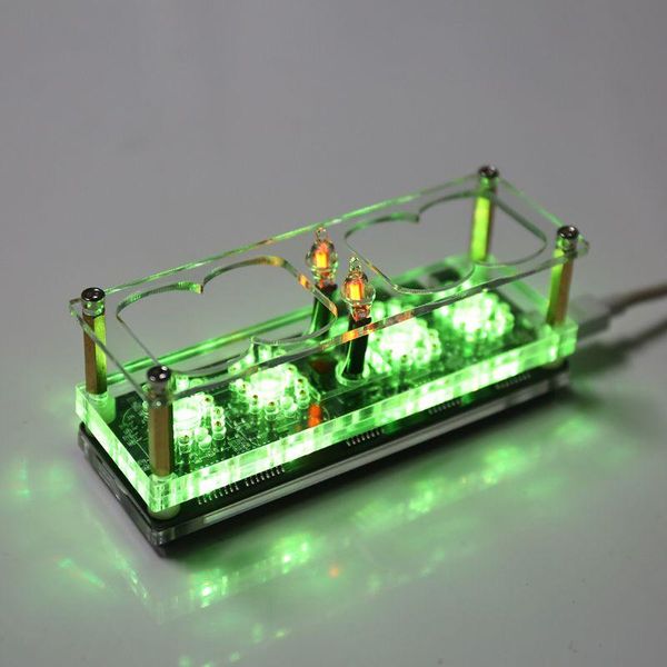 

timers in-12 glow tube clock 7color rgb ds3231 in12 nixie steampunk decor