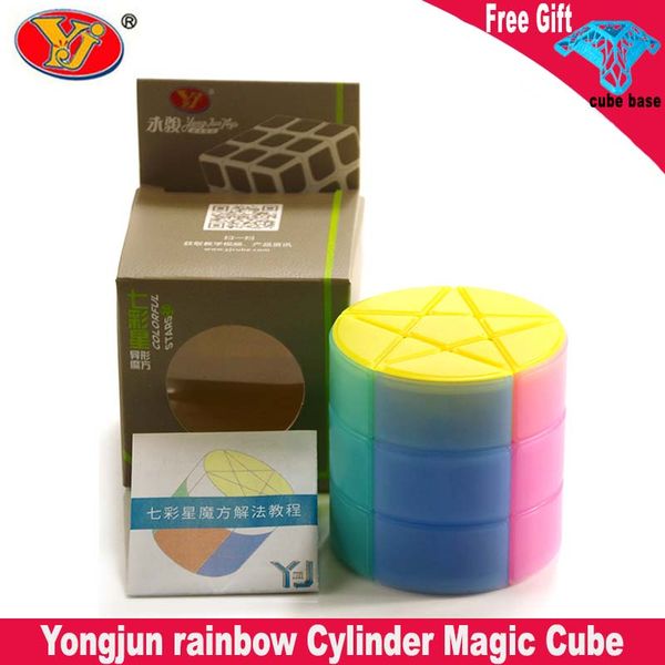 

yongjun rainbow cylinder magic cube 3x3 colorful star cylinder speed cube 3x3x3 cubo magico educational toys for student