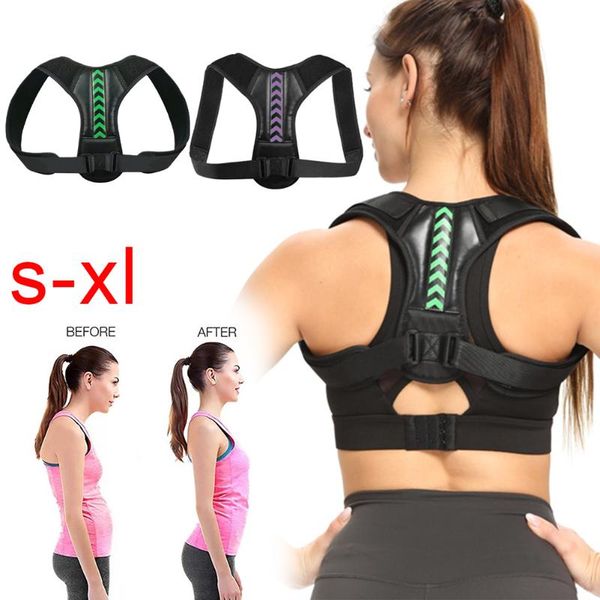

back support posture corrector adjustable belt spine shoulder brace belts invisible hunchback, Black;blue