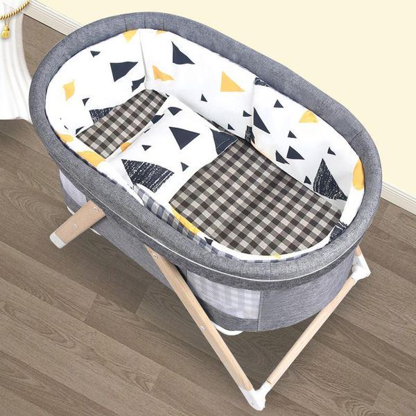 

baby cribs bed foldable portable born cradle bb multi-functional twin movable