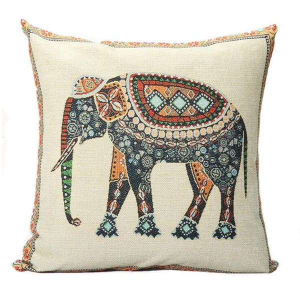 

knitted elephant cotton linen throw pillow case cushion cover decor