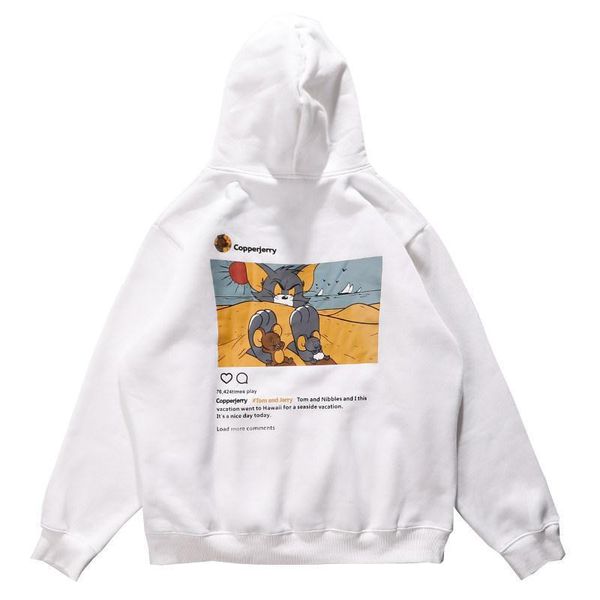 

women's hoodies & sweatshirts cartoon printed student autumn harajuku streetwear women loose cute hooded bf style girls kawaii casual, Black