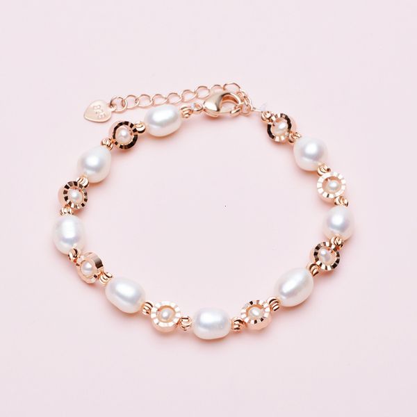

dailan danshui fashion personalized women's bracelet rice shaped pearl braceletqmvq, Golden;silver