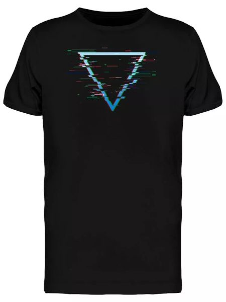 

abstract glitch traingle icon men's tee -image by shutterstock, White;black