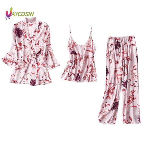 

women's sleepwear 3pcs women night-robe satin long nightdress solid color silk lace lingerie nightgown v-neck comfortable robe, Black;red