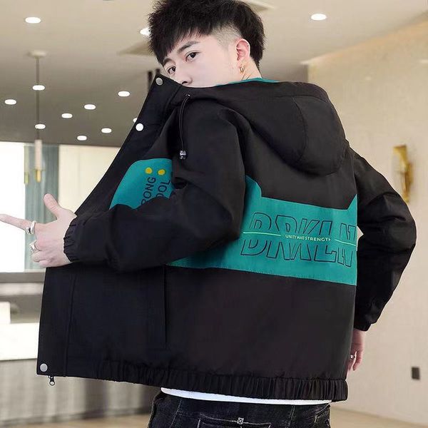 

men's jackets male bomber jacket with hoodie, casual korean spring and fall zipper ljfb, Black;brown