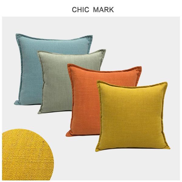 

cushion/decorative pillow 45x45cm throw pillows covers polyester fiber linen solid color for home el pillowcase car office cushion cove