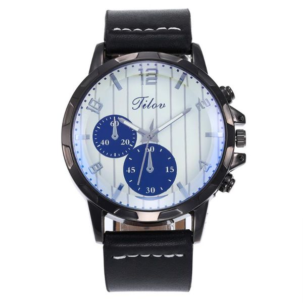 

wristwatches relogio masculino men watch blu-ray glass relojes hombre leather quartz men's sports male clock erkek kol saati, Slivery;brown
