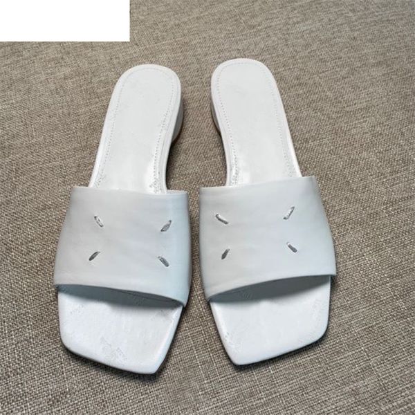 

sandals summer beach slipper shoes real leather woman flipflops lazy mules low heel casual outdoor sandals mzra, Black