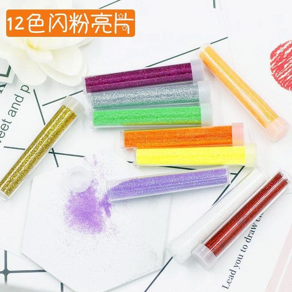 

bottle 12 colors sugar nail powder glitter dust laser gradient pigment art decoration1, Silver;gold