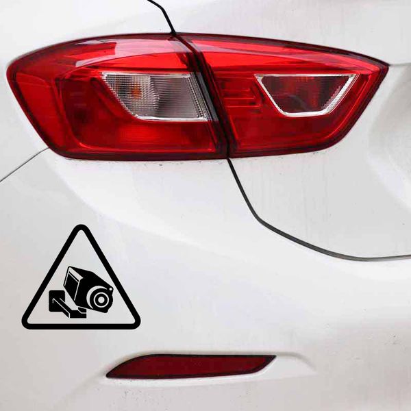 

14.2cm*12.5cm camera cctv video surveillance sign vinyl black car sticker